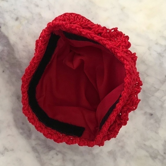 Red Crochet Cosmetic Bag - Picture 3 of 3